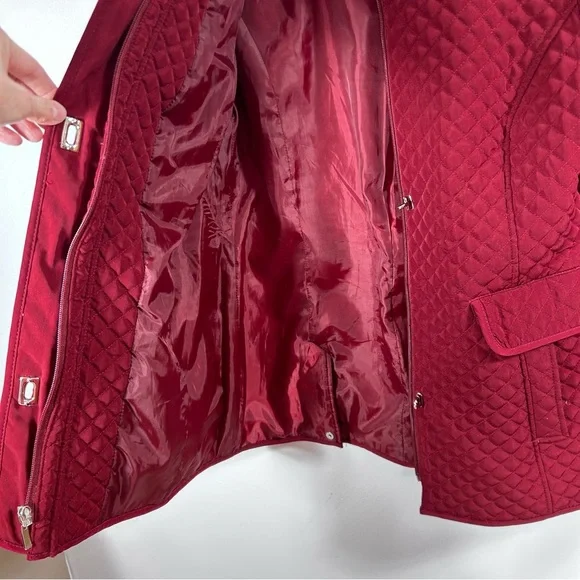 Mackintosh New England Quilted Collared Jacket Cranberry Women’s Size Small - Picture 9 of 14